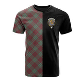 MacGregor Hunting Ancient Tartan T-Shirt Half of Me - Cross Style